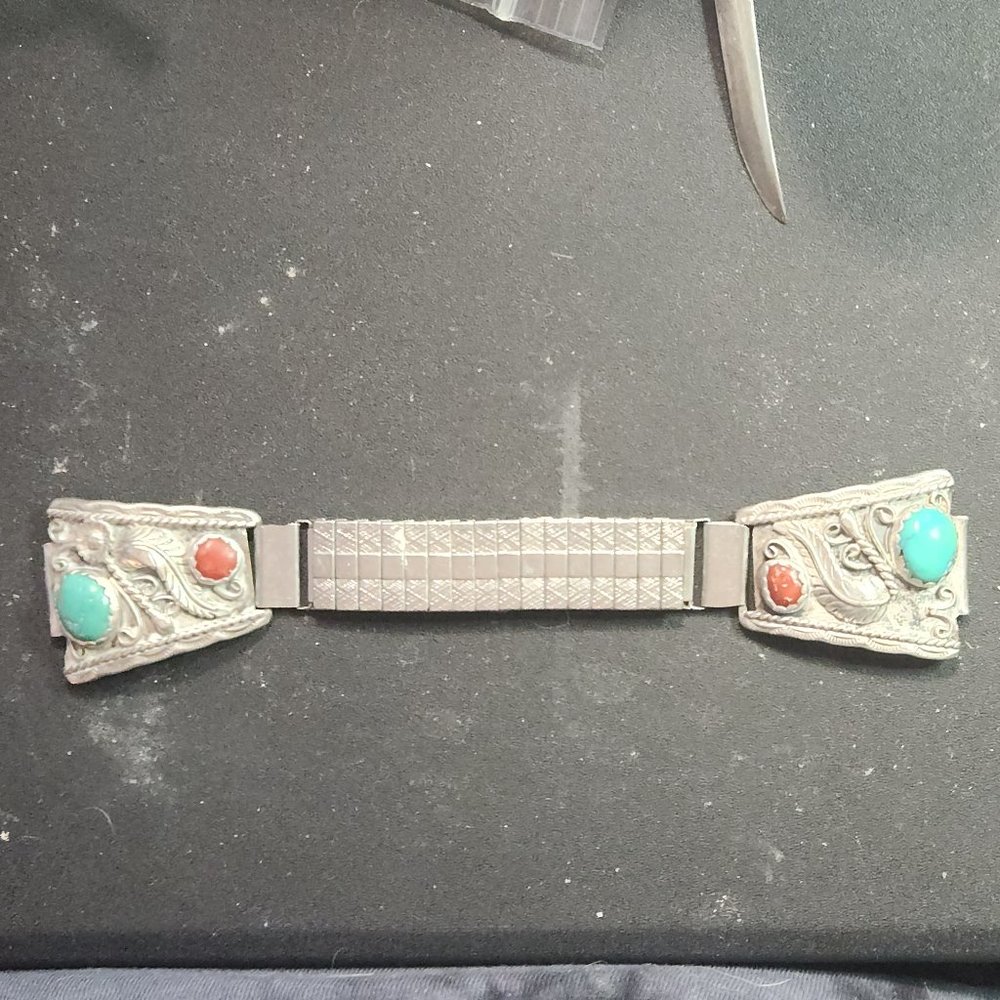 Turquoise & Coral Men's Watch Band
